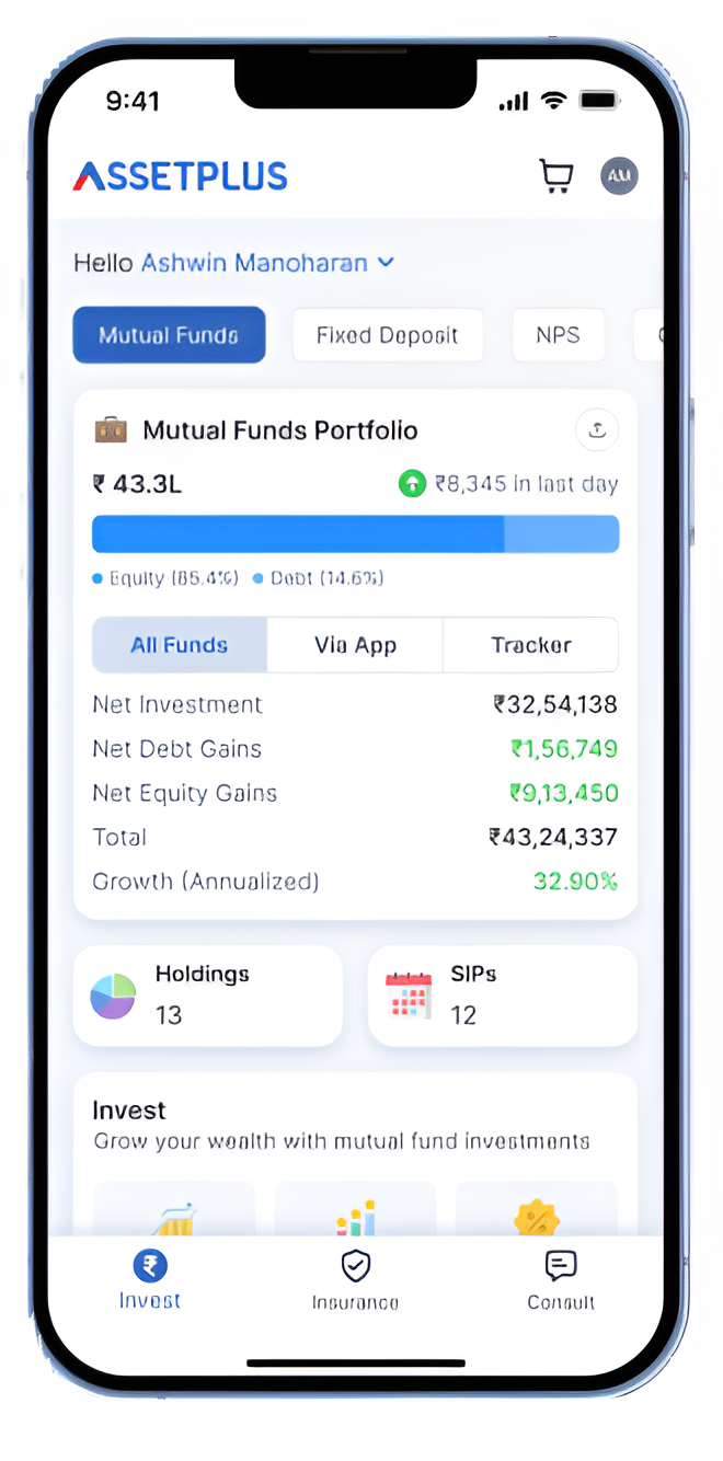 App interface on a mobile phone